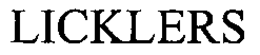 LICKLERS trademark