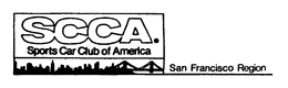 SCCA. SPORTS CAR CLUB OF AMERICA SAN FRANCISCO REGION trademark