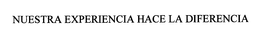 NUESTRA EXPERIENCIA HACE LA DIFERENCIA trademark