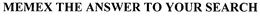 MEMEX THE ANSWER TO YOUR SEARCH trademark