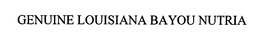 GENUINE LOUISIANA BAYOU NUTRIA trademark