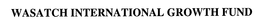 WASATCH INTERNATIONAL GROWTH FUND trademark