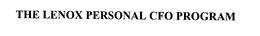 THE LENOX PERSONAL CFO PROGRAM trademark