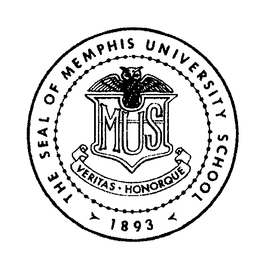MUS THE SEAL OF MEMPHIS UNIVERSITY SCHOOL 1893 VERITAS HONORQUE trademark