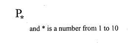 P* AND * IS A NUMBER FROM 1 TO 10 trademark