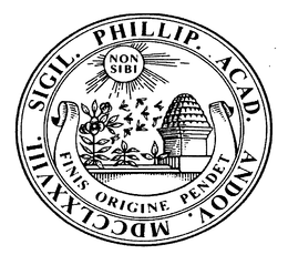 SIGIL. PHILLIP. ACAD. ANDOV. MDCCLXXVIII. FINIS ORIGINE PENDET NON SIBI trademark