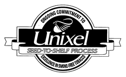 UNIXEL SEED-TO-SHELF PROCESS ONGOING COMMITMENT TO EXCELLENCE IN SMOKE-FREE TOBACCO trademark
