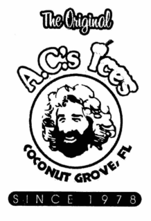 THE ORIGINAL A.C.'S ICES COCONUT GROVE, FL SINCE 1978 trademark