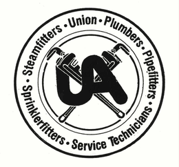 UA SPRINKLERFITTERS STEAMFITTERS UNION PLUMBERS PIPEFITTERS SERVICE TECHNICIANS trademark