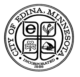 E CITY OF EDINA, MINNESOTA INCORPORATED 1888 trademark