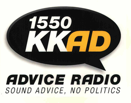 1550 KKAD ADVICE RADIO SOUND ADVICE, NO POLITICS trademark