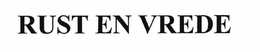 RUST EN VREDE trademark