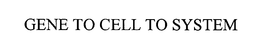 GENE TO CELL TO SYSTEM trademark