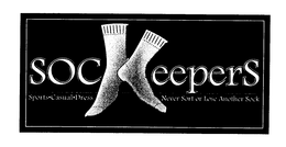 SOCKEEPERS SPORTS CASUAL DRESS NEVER SORT OR LOSE ANOTHER SOCK trademark