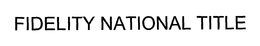 FIDELITY NATIONAL TITLE trademark