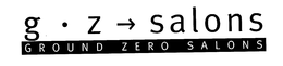 G Z SALONS GROUND ZERO SALONS trademark