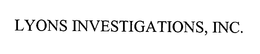 LYONS INVESTIGATIONS, INC. trademark