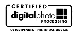 CERTIFIED DIGITALPHOTO PROCESSING AN INDEPENDENT PHOTO IMAGERS LAB trademark