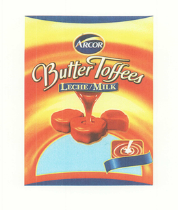 ARCOR BUTTER TOFFEES LECHE/MILK trademark