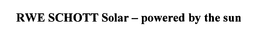 RWE SCHOTT SOLAR - POWERED BY THE SUN trademark