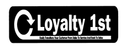 LOYALTY 1ST EASILY TRANSITIONS YOUR CUSTOMER FROM SALES TO SERVICE AND BACK TO SALES trademark