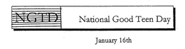NGTD NATIONAL GOOD TEEN DAY JANUARY 16TH trademark