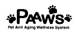 PAAWS PET ANTI AGING WELLNESS SYSTEM trademark