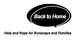 BACK TO HOME HELP AND HOPE FOR RUNAWAYS AND FAMILIES trademark