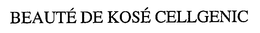 BEAUTÉ DE KOSÉ CELLGENIC trademark