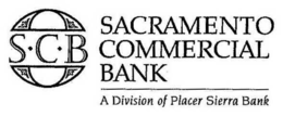 S·C·B· SACRAMENTO COMMERCIAL BANK, A DIVISION OF PLACER SIERRA BANK trademark