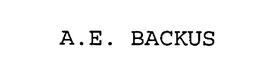 A.E. BACKUS trademark