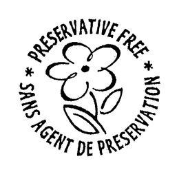 PRESERVATIVE FREE SANS AGENT DE PRESERVATION trademark