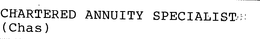 CHARTERED ANNUITY SPECIALIST (CHAS) trademark
