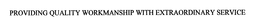 PROVIDING QUALITY WORKMANSHIP WITH EXTRAORDINARY SERVICE trademark
