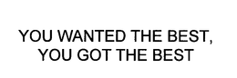 YOU WANTED THE BEST, YOU GOT THE BEST trademark