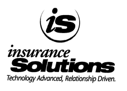 IS INSURANCE SOLUTIONS TECHNOLOGY ADVANCED, RELATIONSHIP DRIVEN. trademark