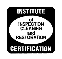 INSTITUTE OF INSPECTION CLEANING AND RESTORATION CERTIFICATION trademark