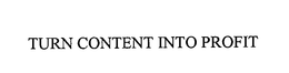 TURN CONTENT INTO PROFIT trademark