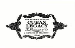 FINE PREMIUM TOBACCO CUBAN LEGACY K. HANSOTIA & CO. A CENTURY OF TRADITION ESTD. 1887 trademark