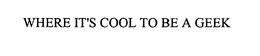WHERE IT'S COOL TO BE A GEEK trademark