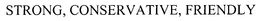STRONG, CONSERVATIVE, FRIENDLY trademark
