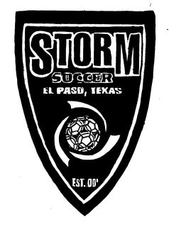 STORM SOCCER EL PASO, TEXAS EST. 00' trademark