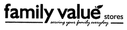 FAMILY VALUE STORES SERVING YOUR FAMILY EVERYDAY trademark