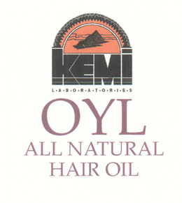KEMI LABORATORIES OYL ALL NATURAL HAIR OIL trademark