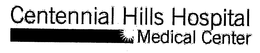 CENTENNIAL HILLS HOSPITAL MEDICAL CENTER trademark