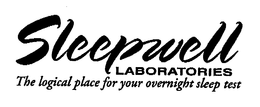 SLEEPWELL LABORATORIES THE LOGICAL PLACE FOR YOUR OVERNIGHT SLEEP TEST trademark