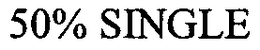 50% SINGLE trademark