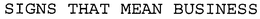 SIGNS THAT MEAN BUSINESS trademark