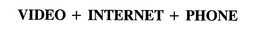 VIDEO + INTERNET + PHONE trademark