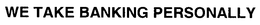 WE TAKE BANKING PERSONALLY trademark